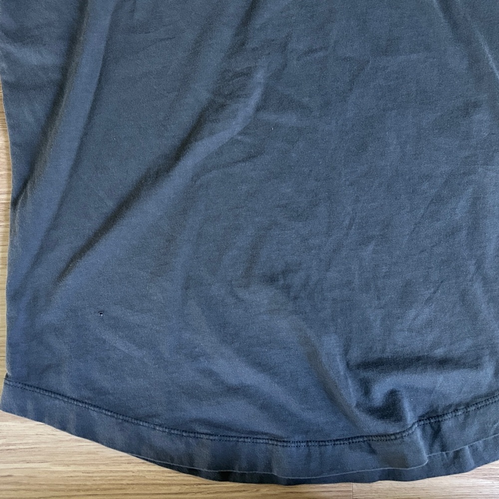 Buck Mason Mens Henley Shirt M Mens Charcoal Cotton Long Sleeve Curved Hem - Picture 6 of 9